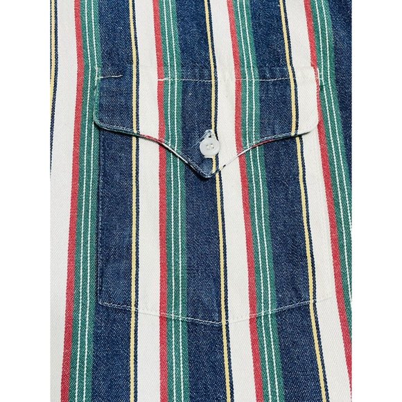 Panhandle Slim Men's 17.5 X 36 Western Thick Cotton Strip Shirt Collar  Vintage - Picture 9 of 10